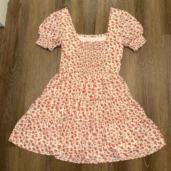 Pink Floral Ruffle Dress - Picture 3 of 7